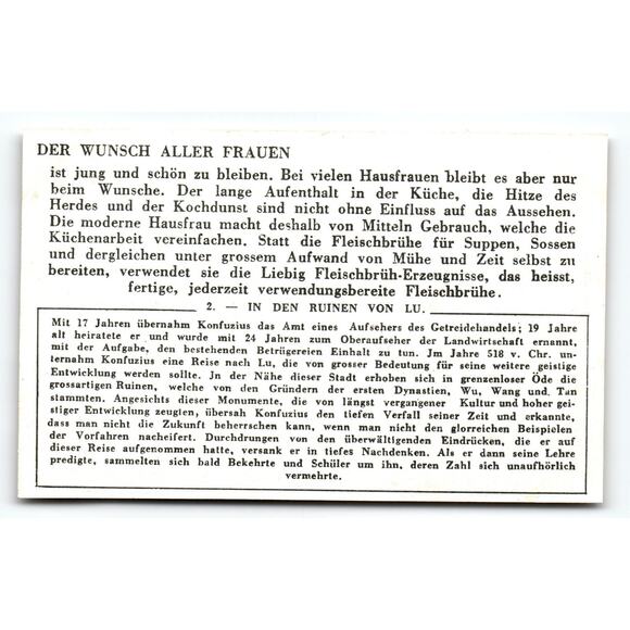 Victorian Liebig Fleisch-Extrakt Trade Card Konfuzius Ruins of Lu Art - Picture 2 of 2